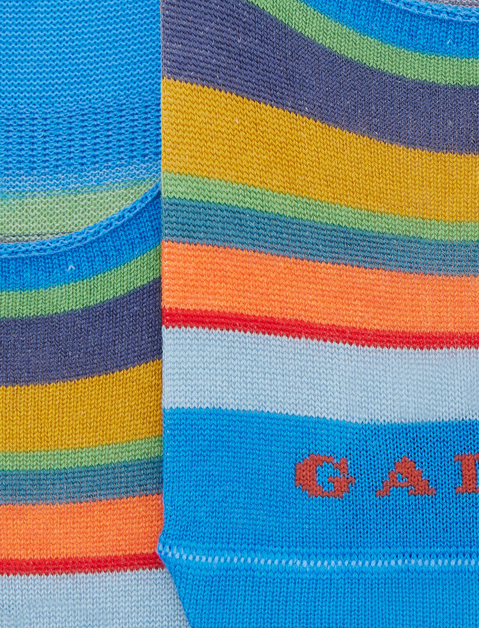 Soletta unisex cotone righe multicolor azzurro - Gallo 1927 - Official Online Shop