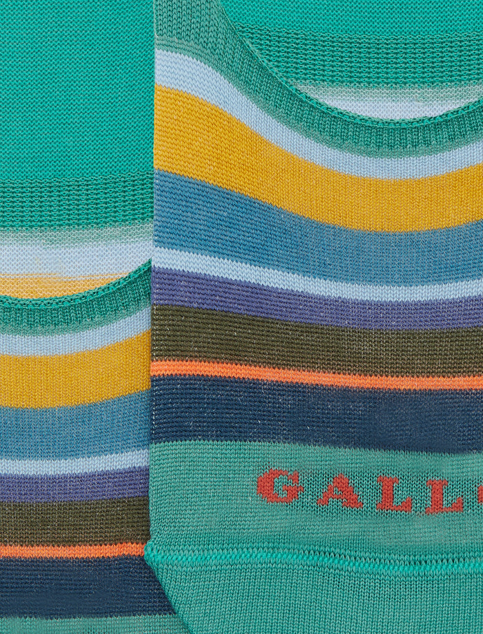 Soletta unisex cotone righe multicolor verde - Gallo 1927 - Official Online Shop