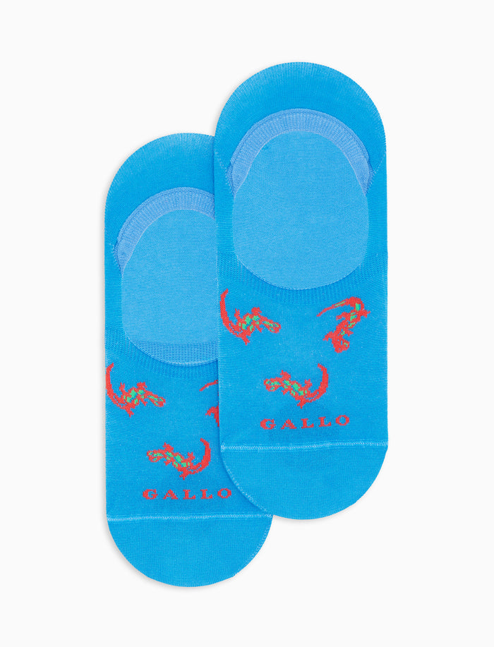 Solette unisex cotone fantasia geko su fondo azzurro - Gallo 1927 - Official Online Shop
