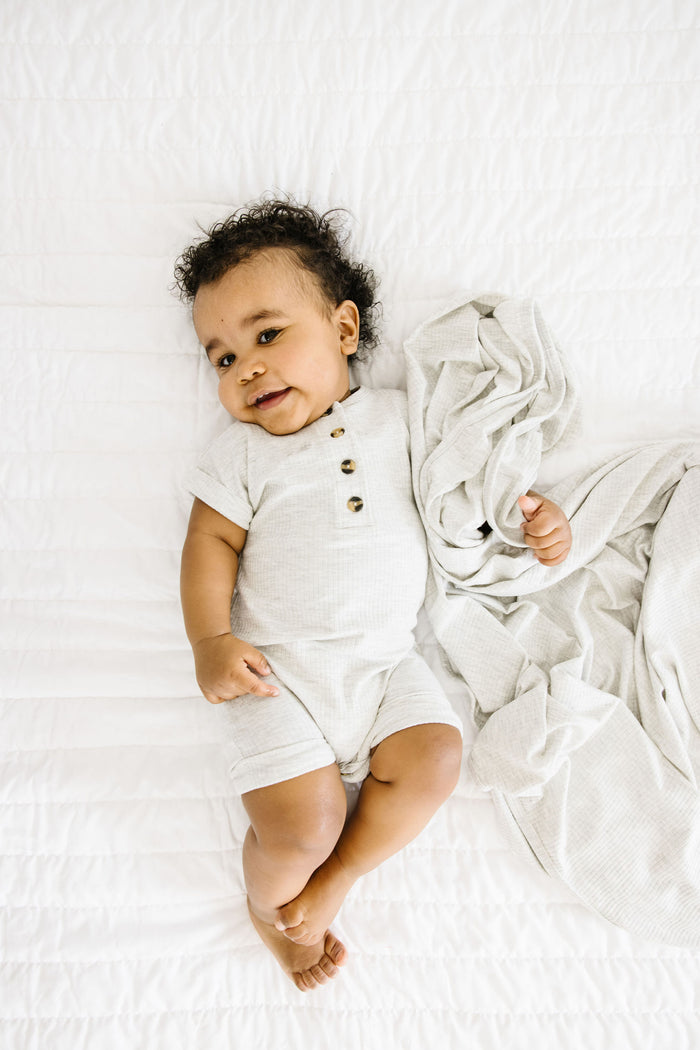 Stevie Ribbed Swaddle Blanket