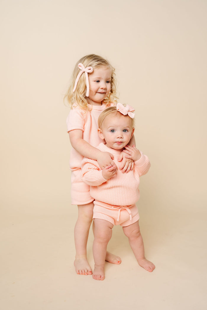 Sweater Bow - Ballet Knit Sash Clip