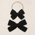 Sweater Bow - Black Chunky Knit