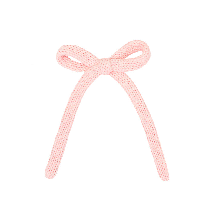 Sweater Bow - Blush Knit Sash Clip