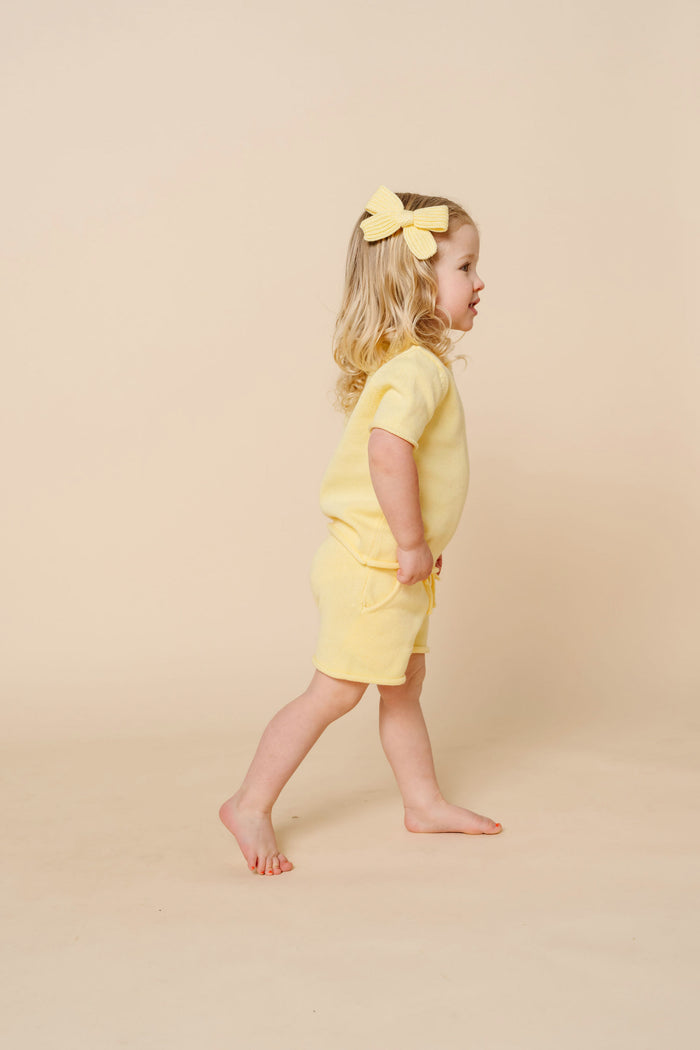Sweater Bow - Butter Yellow Chunky Knit