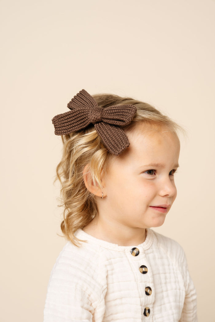 Sweater Bow - Cocoa Chunky Knit