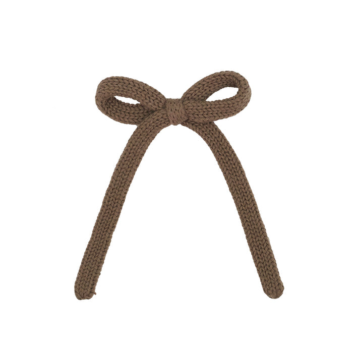 Sweater Bow - Cocoa Knit Sash Clip