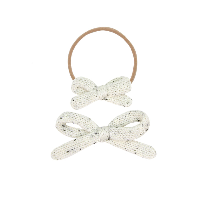 Sweater Bow - Cream Speckle Knit