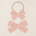 Sweater Bow - French Pink Chunky Knit