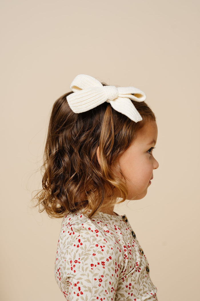 Sweater Bow - Ivory Chunky Knit