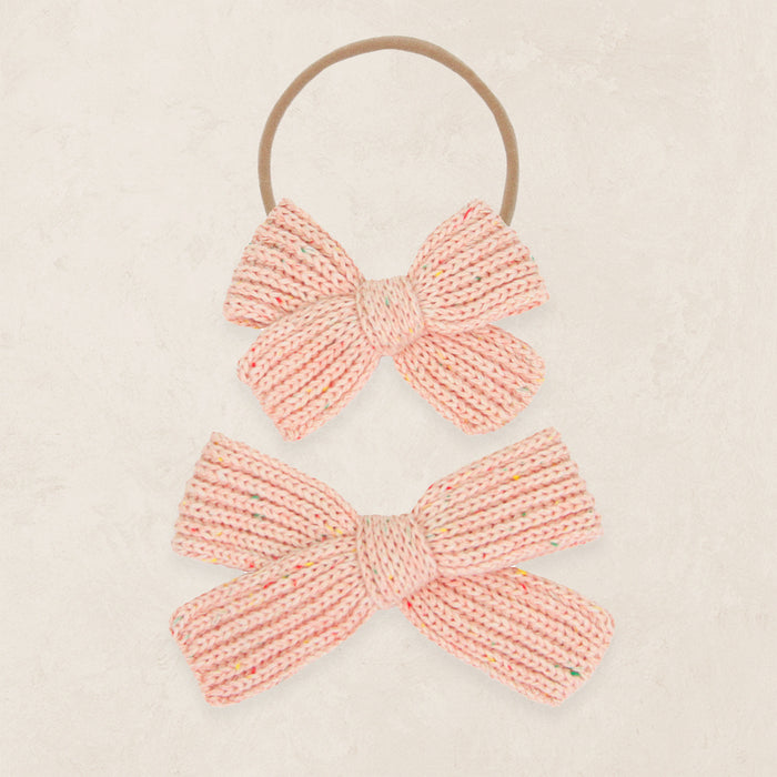 Sweater Bow - Petal Speckle Chunky Knit