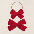 Sweater Bow - Red Chunky Knit