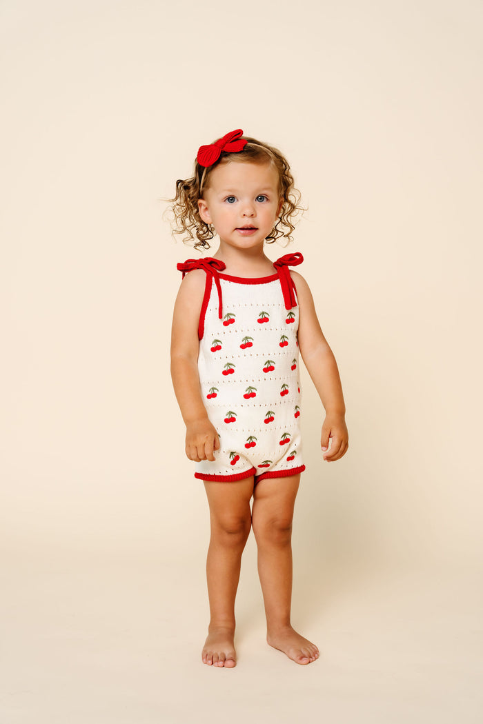 Sweater Bow - Red Chunky Knit