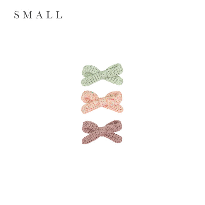 Sweater Bow 3 Pack - Petal Speckle Knit