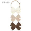 Sweater Bow 3 Pack - Tan Chunky Knit