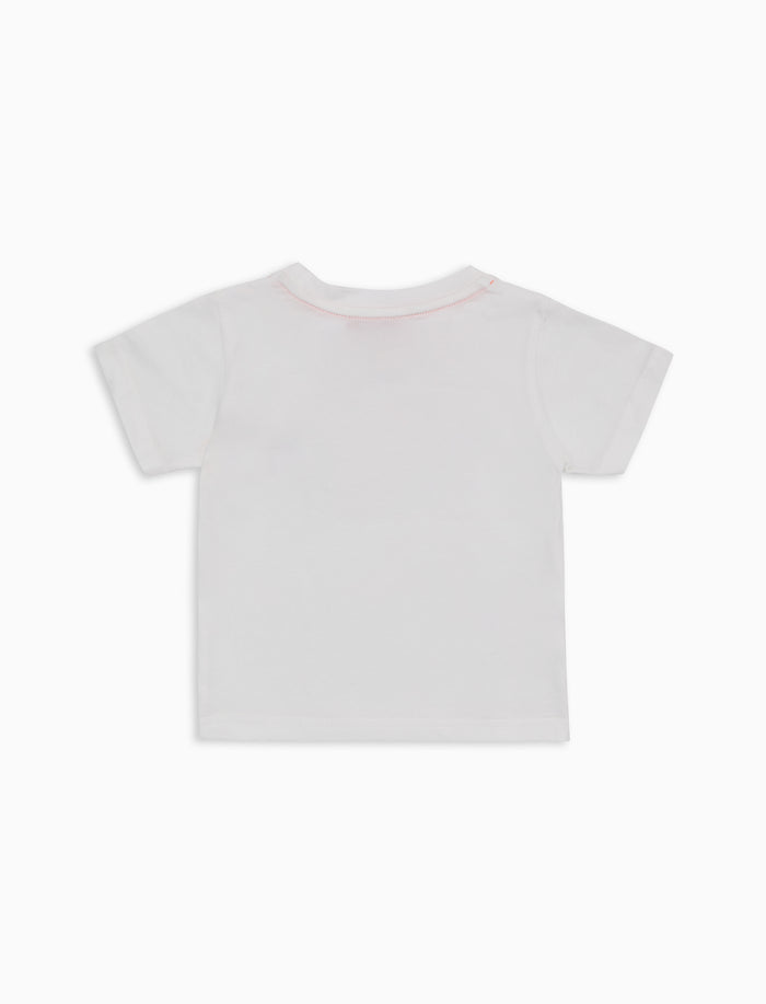 T-shirt bambino cotone tinta unita con taschino righe multicolor bianco - Gallo 1927 - Official Online Shop
