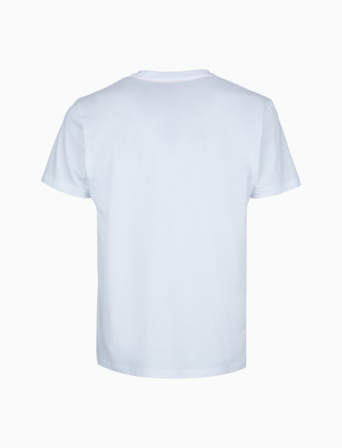 T-shirt girocollo unisex cotone tinta unita con stampa galletto colorato bianco - Gallo 1927 - Official Online Shop