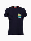 T-shirt uomo cotone tinta unita e taschino multicolor blu - Gallo 1927 - Official Online Shop