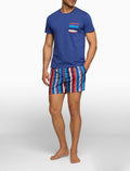 T-shirt uomo cotone tinta unita e taschino multicolor blu - Gallo 1927 - Official Online Shop