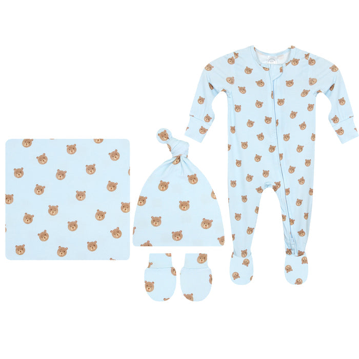 Theodore Newborn Hat Bundle + Zipper Footie