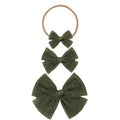 Tulle Bow - Olive Dot