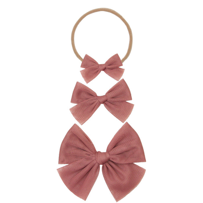 Tulle Bow - Rose