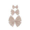 Tulle Bow - Tan Dot