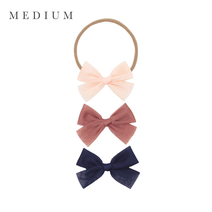 Tulle Bow 3 Pack: Rose