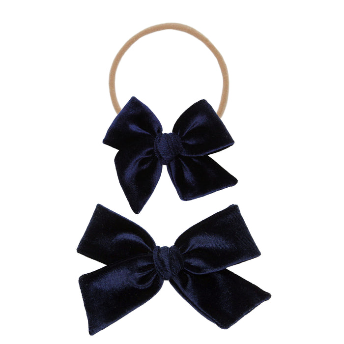 Velvet - Navy Bow