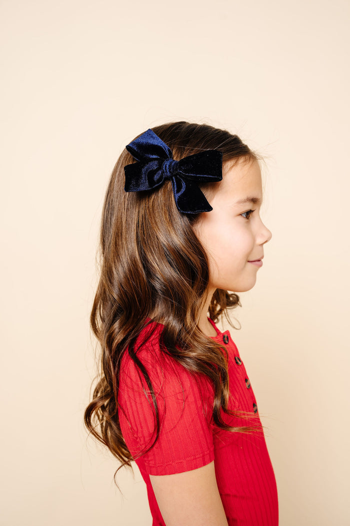 Velvet - Navy Bow