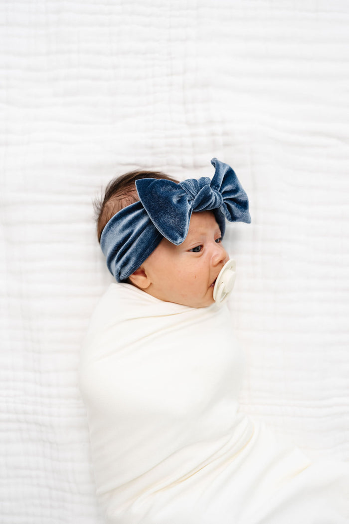 Velvet - Steel Blue Knot Headband