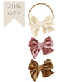 Velvet Bow 3 Pack: Rose