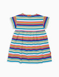 Vestito maniche corte bambino cotone righe multicolor bianco - Gallo 1927 - Official Online Shop
