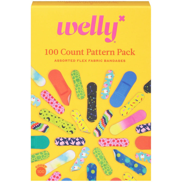 Welly Flex Fabric Assorted  Bandages Pattern Pack 100Ea