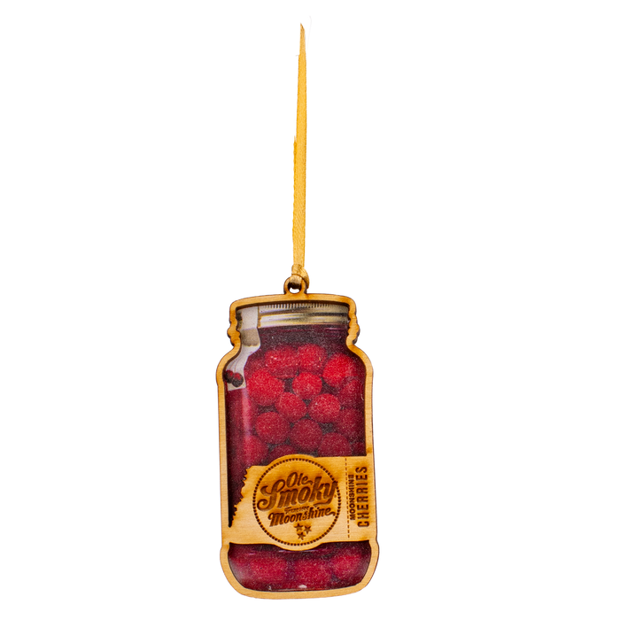 WOODEN CHERRIES JAR ORNAMENT